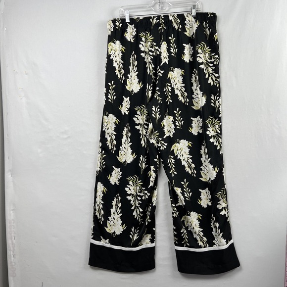 H&M Wide Leg Pants Womens XL Black White Relaxed Party Casual Travel Packable - Picture 9 of 14
